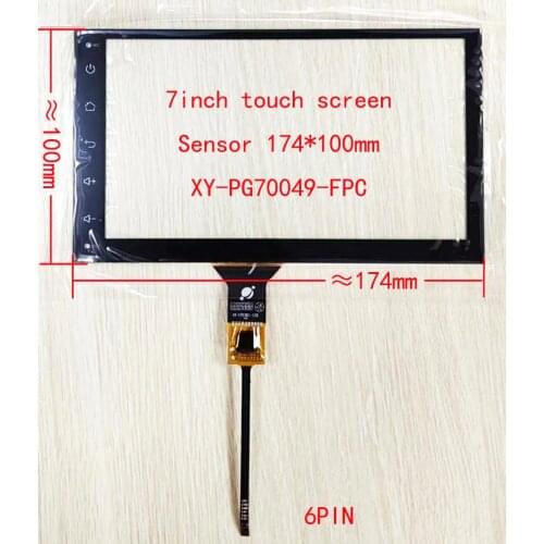 7 Inch Touch Screen Sensor Digitizer For CarRadio CarPlay 174*100mm 6pin XY-PG70049-FPC