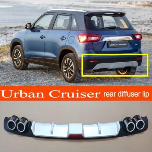 Urban Cruiser 21+ ABS Plastic Silver / Black Car Rear Bumper Rear Diffuser Spoiler Lip for TOYOTA Urban Cruiser 2021 2022 2023