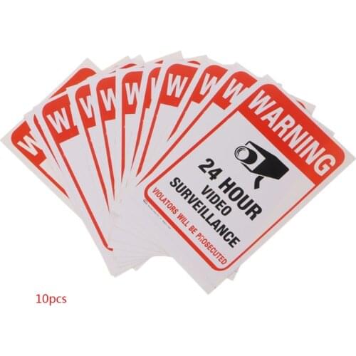 Free shipping 10pcs/lot PVC CCTV Video Surveillance Security Sticker Warning Signs