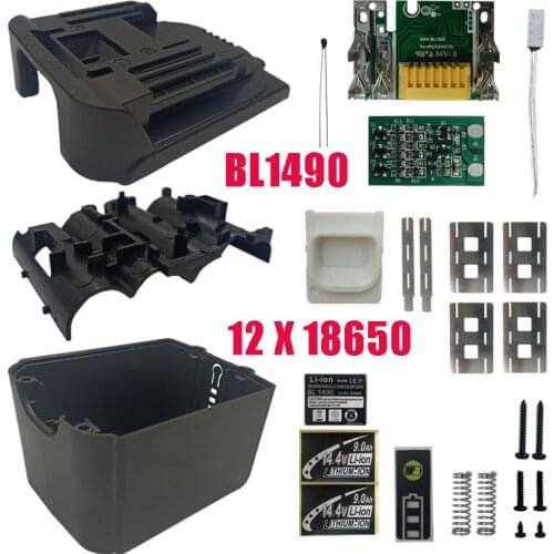 BL1490 Li-ion Battery Plastic Case Charging Protection Circuit Board LED PCB 9Ah Label LXT400 BL1430 BL1460 For MAKITA 14.4V