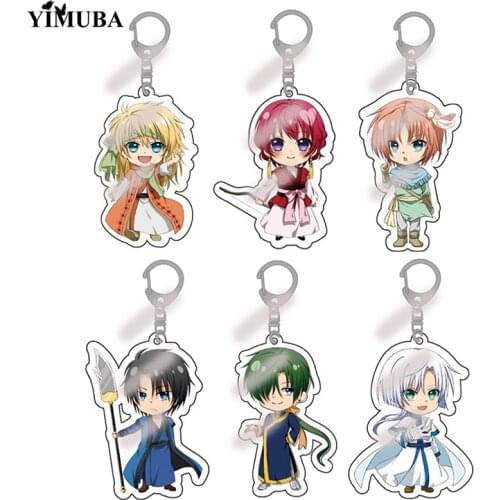 Anime Akatsuki no Yona Keychain Yona Haku Yun Kijia Jieha Zeno Cute Figure Key Chain Transparent Acrylic Pendant Key Ring Holder