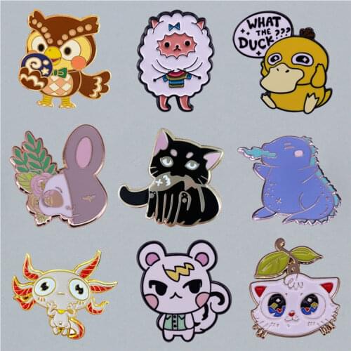 Cute Animal Forest Cartoon Brooch Originality Lapel Badge Denim Jacket Backpack Pin Decoration Children Fashion Jewelry Gifts