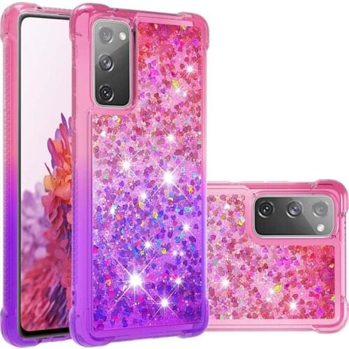 For Samsung Galaxy S20 FE Case Liquid Glitter Quicksand Case For Samsung Galaxy S20 Lite Silicone Shockproof Cover S20 FE 5G