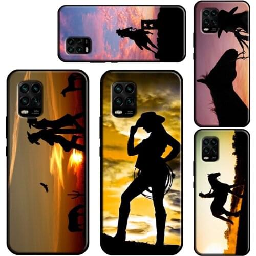 Sunset Cowgirl Horse Silhouette Case For POCO X3 Pro M3 F2 F3 Back Cover For Xiaomi Mi 11 Ultra Note 10 Lite Mi 9T 10T Pro
