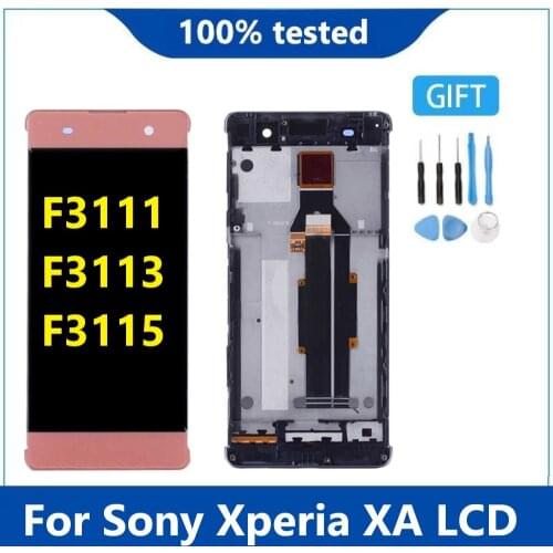 Original For Sony Xperia XA F3111 F3113 F3115 LCD Display with touch Screen display Digitizer Assembly with frame For Sony XA