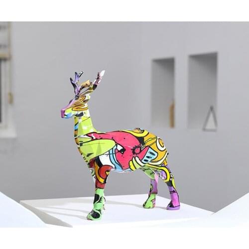 Deer Figurines Miniatures Shelf Statue Handmade Collectible Ornament Crafts