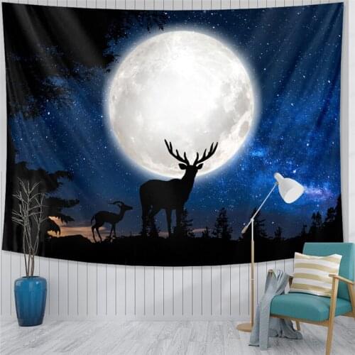 Elk Tapestry Bohemian Wall Hanging Dream Hanging Cloth Mandala Printed Tapestry Living Room Bedroom Background Home Decor
