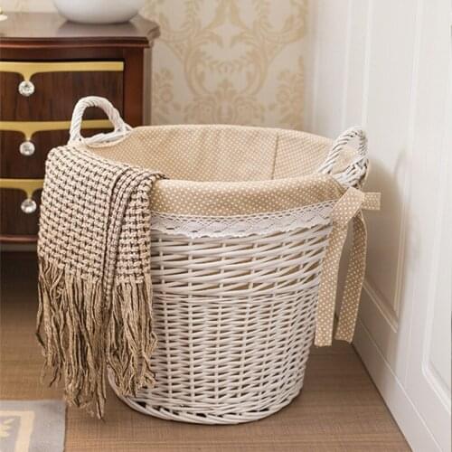 Rattan Dirty Clothes Storage Basket Toy Laundry Basket Large Round Sundries Storage Bags Handmade Rangements Home Products DG50K