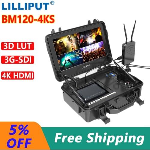 LILLIPUT BM120-4KS Portable Monitor Quad View Broadcas 12.5 inch 4K Ultra HD HDMI 3G-SDI with wireless cap trans