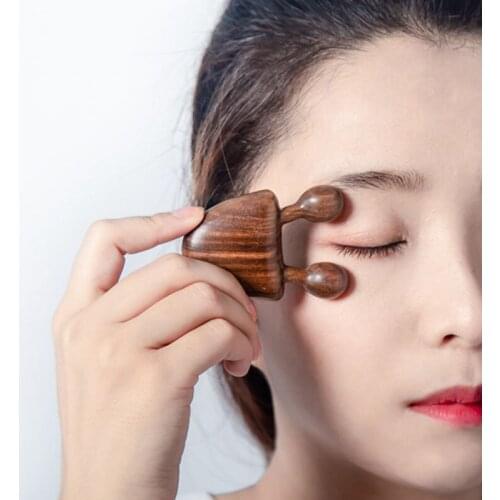 Natural Sandalwood Scraping Massage Tool Facial Eye Neck Massage Acupuncture Therapy Relax Stick Wooden Massager