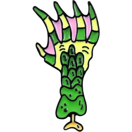 Green Dragon Claw Metal Enamel Brooch Cartoon Fashion Skeleton Badge Pin Trendy Personality Clothing Backpack Jewelry Accessorie