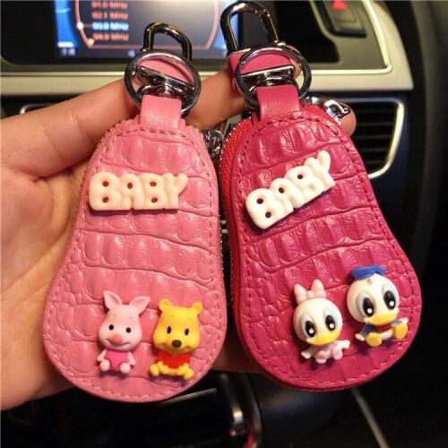 Cute Winnie The Pooh Keychain Cartoon Tigger Keychain Anime Minnie Mickey Key Chain Dainty Car Key Chain Children Toys Gifts