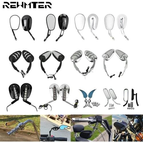 Motorcycle 8mm Rear Side View Mirror For Harley Bobber Chopper Sportster XL 883 Touring Softail FL Dyna Fatboy Road Street Glide