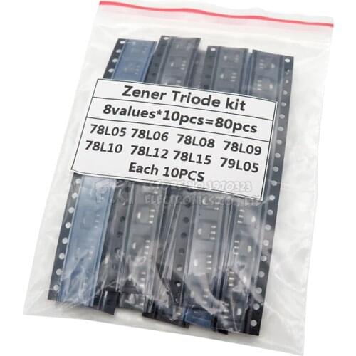 SOT-89 SMD transistor Assorted KIT Total 8kinds X10PCS=80PCS contains 78L05 78L06 78L08 78L09 78L10 78L12 78L15 79L05