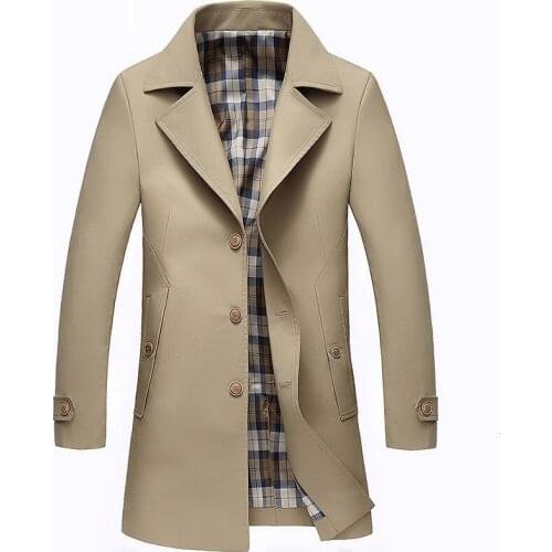 2020 New Mens Trench Coat Male Windbreaker Autumn Spring Slim British Business Casual Trench Men Brend Clothing Outwear BF8602