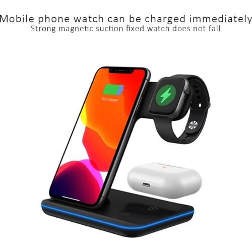 New Arrival Hot Selling Fast Mobile Phone TWS Wireless Charger 15W Mainly Charge for iPhone+iWatch+AirPods2 Pro and Android Buds