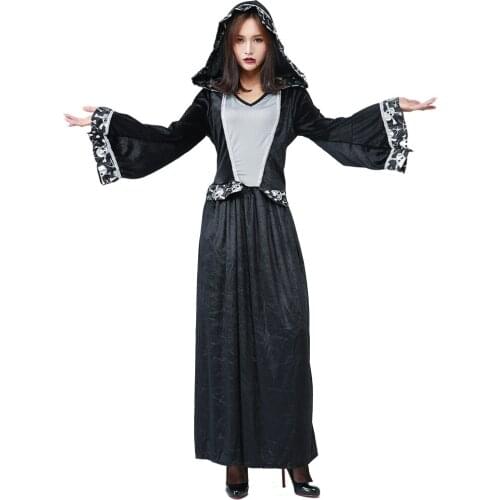 Halloween New Skull Lace Wizard Costume Ghost Festival Party Party Cos Dress Halloween Costume