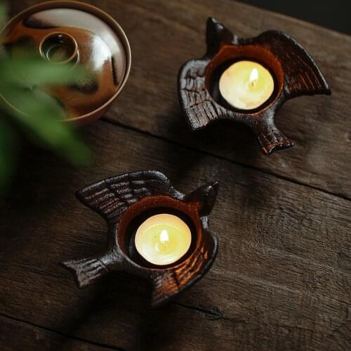Retro cast iron bird candle holder decorative ornaments ashtray tea table decoration art small ornaments