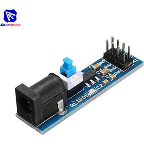 Diymore AMS1117-5V DC 6.5V-12V to 5V Voltage Regulator Step Down Buck Converter Power Supply Module with DC Socket and Switch