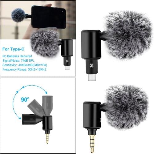 Professional Condenser Microphone Phone Mic Adjustable Plug and Play Black
