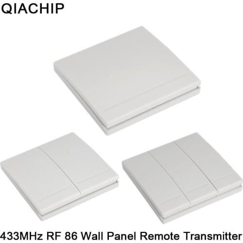 QIACHIP 86 Wall Panel Switch 1CH 2CH 3CH Free Sticky Wall Panel Remote Control Sticky Any Where Transmitter 1 2 3 Button Receive