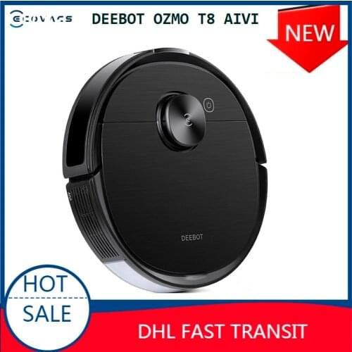 2021 ECOVACS DEEBOT OZMO T8 AIVI Sweeping And Mopping Robot Vacuum Cleaner For Home APP Remote Control Speaking English