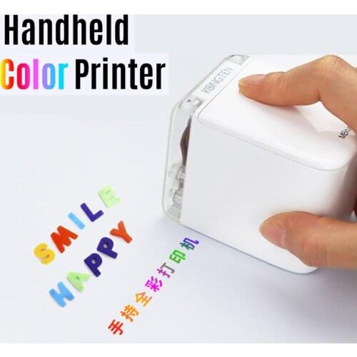 MBrush Handheld Color Printer Portable Mini Inkjet Printer Color Barcode Printers 1200dpi with Ink Cartridge for Customized Text