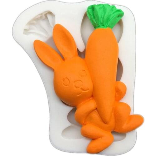 Rabbit Carrot Easter Silicone Mold Sugarcraft Chocolate Cupcake Baking Mold Fondant Cake Decorating Tools