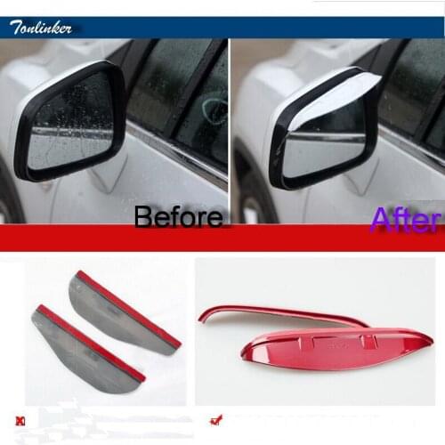 Tonlinker 2 PCS DIY Car Styling ABS Paint Rearview Mirror Rain Eyebrow Cover Case stickers for Chevrolet TRAX 2014 Accessories