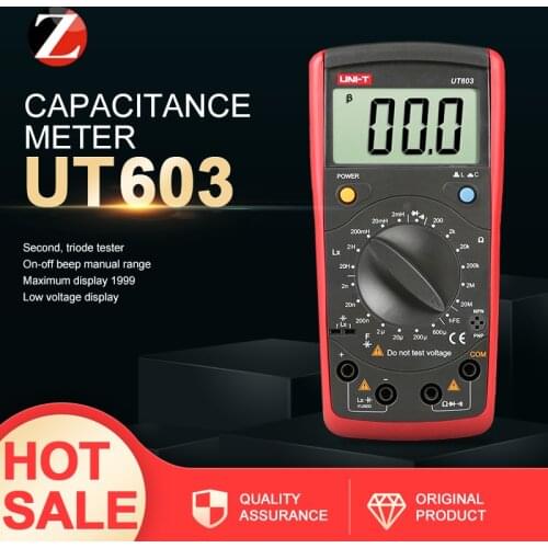 UNI-T UT603 Digital Modern Professional Inductance Meters Testers LR LCD Meter Ohmmeter w/hFE Test & Data Hold On Sale