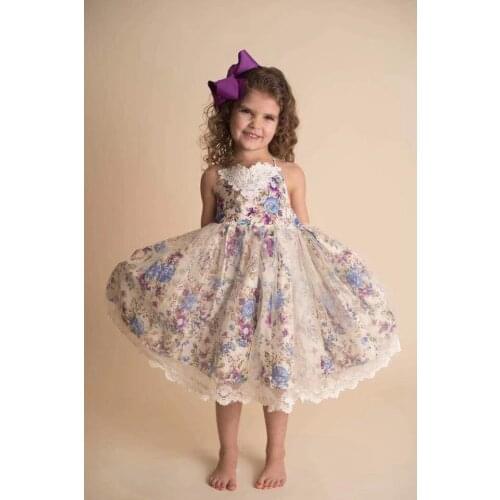 Clearance! Baby Girls Floral Dress Kids Backless Tulle Dress Toddler Girls Dress Spring Summer Children Clothing