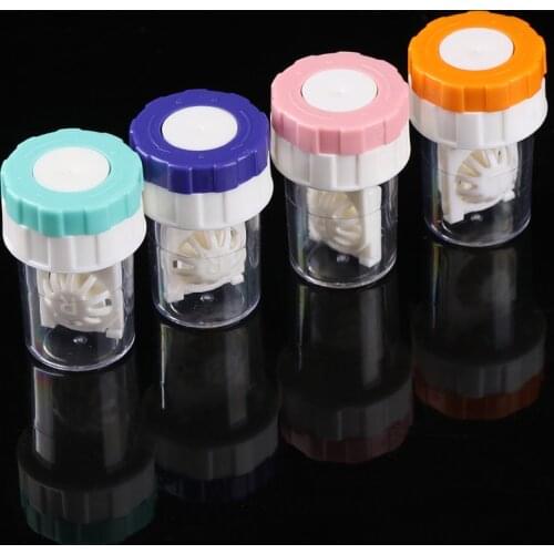 1PC Rotatable Contact Lens Case Candy Color Glasses Lenses Box Container Portable Travel Eye Care Kit Holder Eyewear Accessories