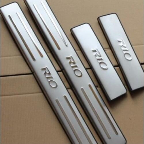 High quality stainless steel Scuff Plate/Door Sill Protector Sticker Car Styling For KIA RIO 2002-2013