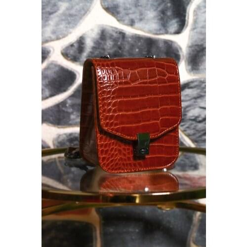 Tan Kroko Women Shoulder Bag