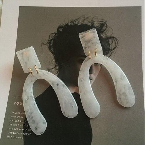 UJBOX 2018 Geometric Acetic Acid Dangle Earrings For Women Multicolor Acrylic Earrings Allergy Free Earrings E0463