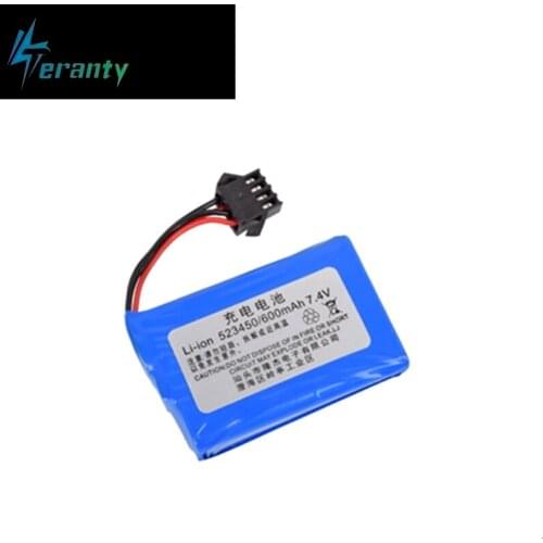 1Pieces 7.4V 600mAh Li-ion Battery for E561 Toys Excavator RC truck RC car RC boat TOYS 7.4V Li-ion battery 523450 4PSM Plug