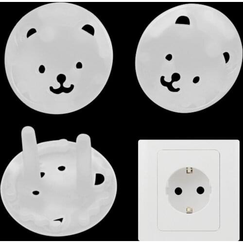 10pcs Baby Safety Socket Cover 2 Hole Round European Standard Children Against Electric Protection Socket Plastic Security Locks