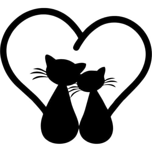 13.7*12.3CM Lovely Cat Lovers Window Decoration Car Sticker Creative Cartoon Motorcycle Decals N926