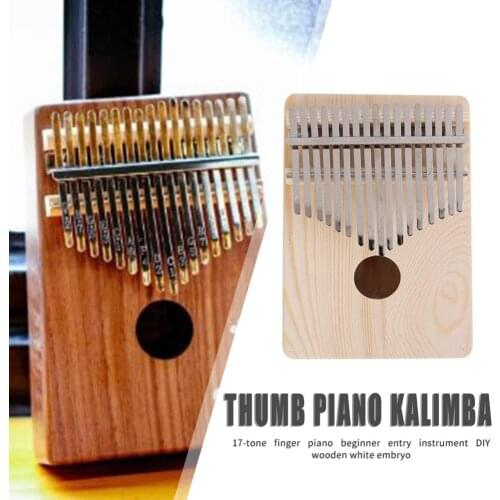 17 Key Kalimba Thumb Finger Piano African DIY Wooden White Embryo Sanza Mbira Kalimba Play with Guitar Wood Musical Instruments