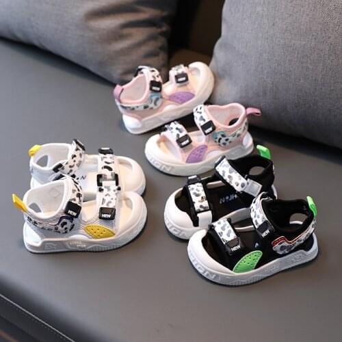 2021 Toddler Infant shoes Summer New Baby Toddler Sandals 1-3 Years Old Infant Soft-Soled Beach Shoes Breathable Mesh Trend Pink