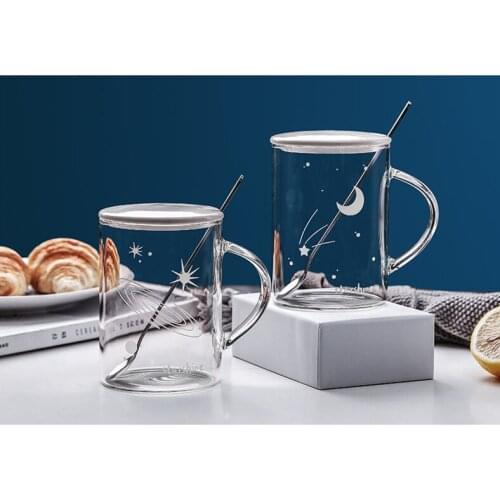 2021 Original Luminescence Glass Water Cup Very Beautiful Flower Tea Cups of Coffee Cup Milk Breakfast Cup Family