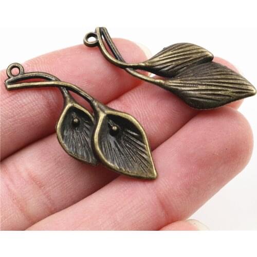 39x13mm 10pcs Antique Bronze Plated Leaf Style Handmade Charms Pendant:DIY for bracelet necklace-P4-06