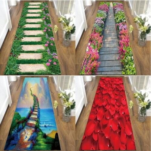 3D Carpet Household Living Room Carpet Bedroom Hall Hallway Corridor Cutting Mat Bathroom Kitchen Anti-skid Mat