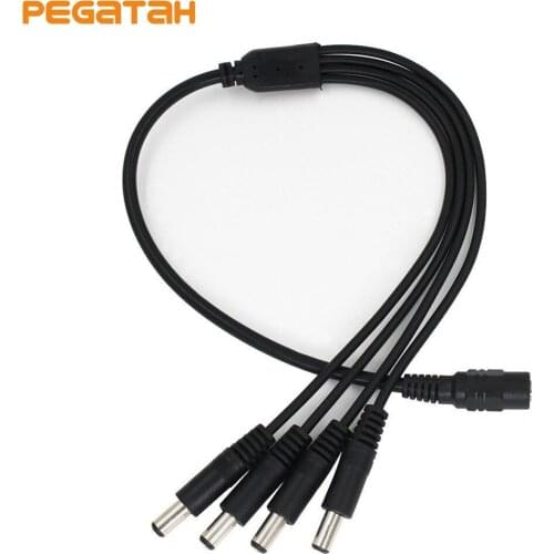 Free shipping 5.5 x 2.1mm 1 To 4,8 Female To Male Plug DC Power Splitter Adapter For CCTV Camera Cable