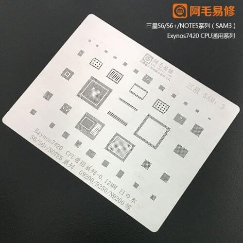 BGA Reballing Stencil For S6/S6Edge/S7/S7+/S8/S8+/S9/S9+/S10/S10+/Note 8/9/10 Series CPU Chip Heating Reballing Template