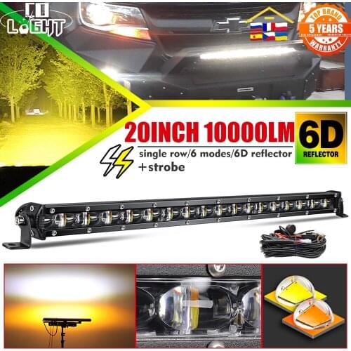 CO LIGHT 8 14 20 26 32 38 44 50inch 6D LED Work Light Spot Flood 3500K 6000K Strobe LED Bar Light for Offroad Boat Truck SUV ATV