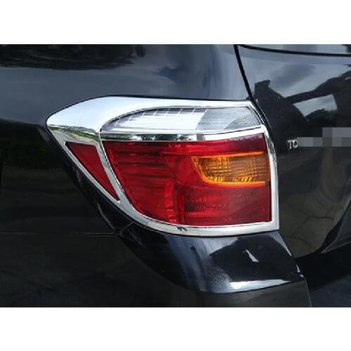 For Toyota Highlander 2008 2009 2010 Chrome Rear Light Tail Lamp Cover Trim 2pcs