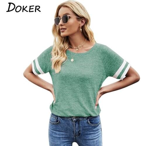 Женские полосатые футболки Doker China At AliExpress