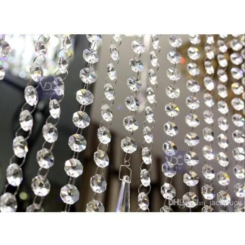 66 FT Crystal Garland Strands Clear Acrylic Bead Chain Wedding Party Manzanita Tree Hanging Wedding Decoration