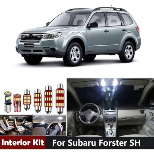 9pcs Canbus Car LED Interior Lights Package Kit For Subaru Forester SH Trunk Dome Map License Plate Light Bulbs